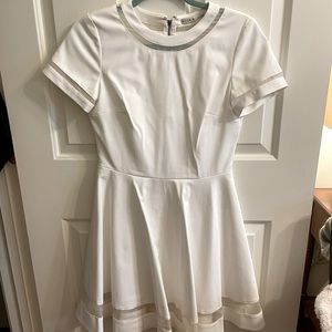 Alice and Olivia white fit and flare dress